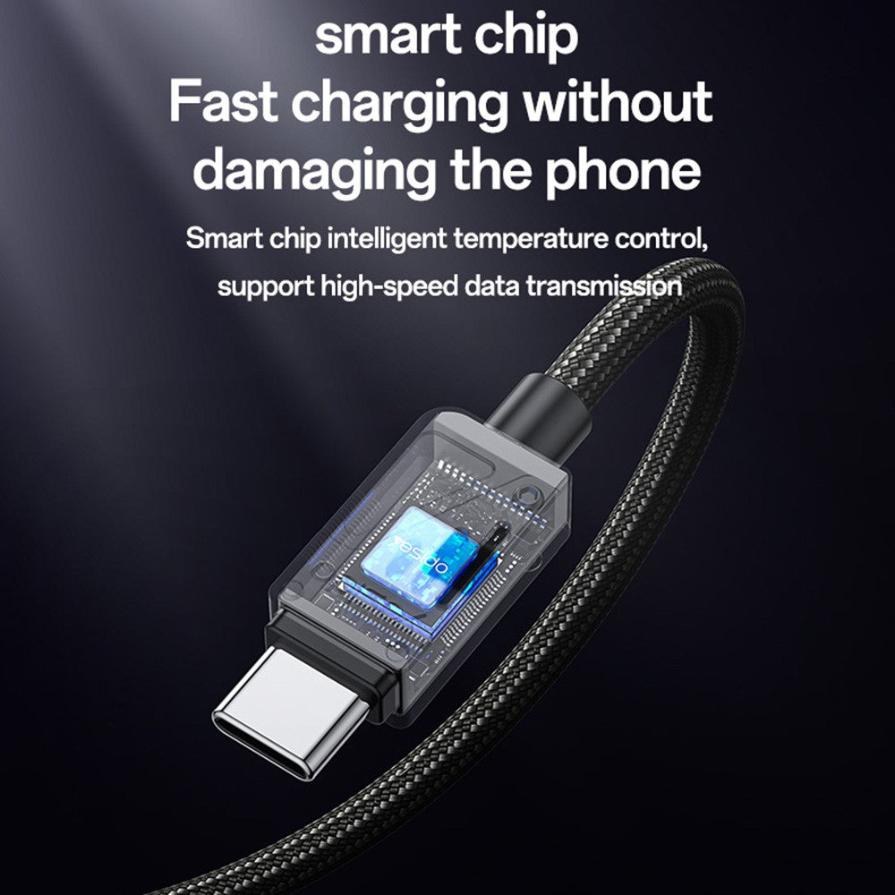 Καλώδιο Δεδομένων και Φόρτισης USB-A - USB-C Yesido CA135C, 18W, 1.2m, Μαύρο