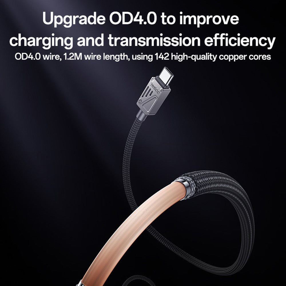 Καλώδιο Δεδομένων και Φόρτισης USB-A - USB-C Yesido CA135C, 18W, 1.2m, Μαύρο