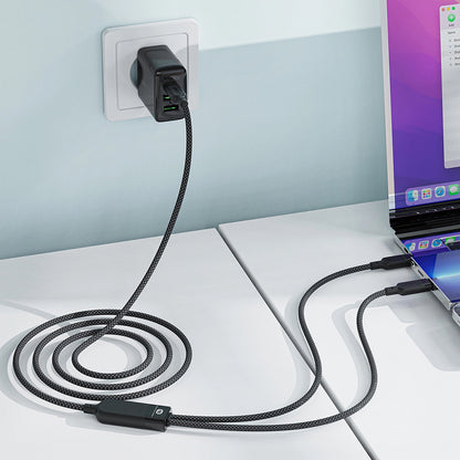 Καλώδιο Δεδομένων και Φόρτισης USB-C - 2 x USB-C Acefast C5-11, 100W, 1.2m, Μαύρο