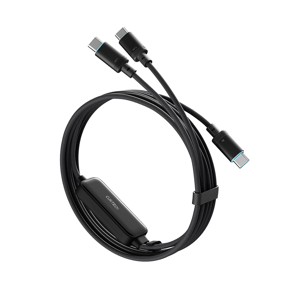 Καλώδιο Δεδομένων και Φόρτισης USB-C - 2 x USB-C Cuktech C2C615, 140W, 1.5m, Μαύρο CKC2C615GLBK
