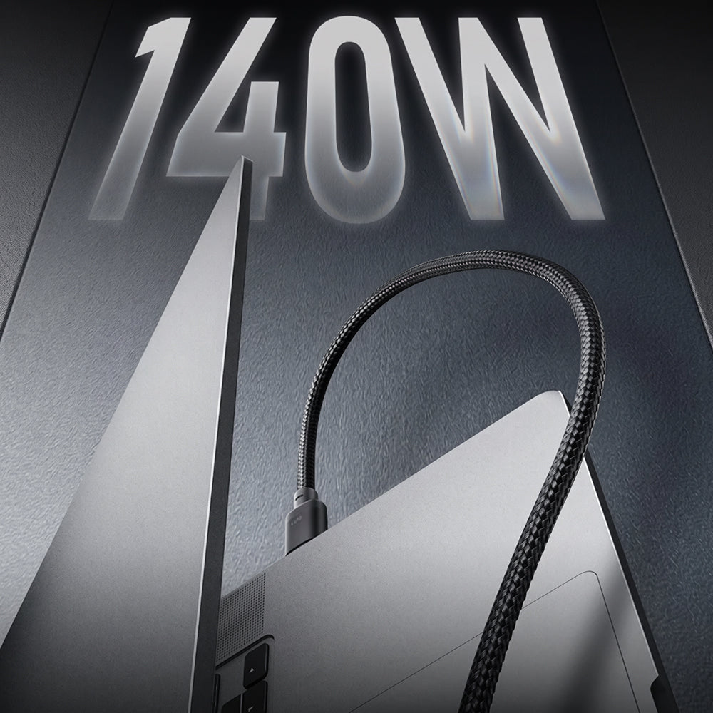 Καλώδιο Δεδομένων και Φόρτισης USB-C - 2 x USB-C Cuktech C2C615, 140W, 1.5m, Μαύρο CKC2C615GLBK