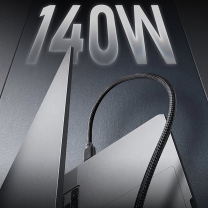 Καλώδιο Δεδομένων και Φόρτισης USB-C - 2 x USB-C Cuktech C2C615, 140W, 1.5m, Μαύρο CKC2C615GLBK