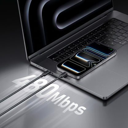 Καλώδιο Δεδομένων και Φόρτισης USB-C - 2 x USB-C Cuktech C2C615, 140W, 1.5m, Μαύρο CKC2C615GLBK
