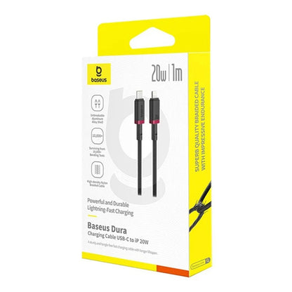Καλώδιο Δεδομένων και Φόρτισης USB-C - Lightning Baseus Dura Series, 20W, 1m, Κόκκινο Μαύρο P10377800U01-01