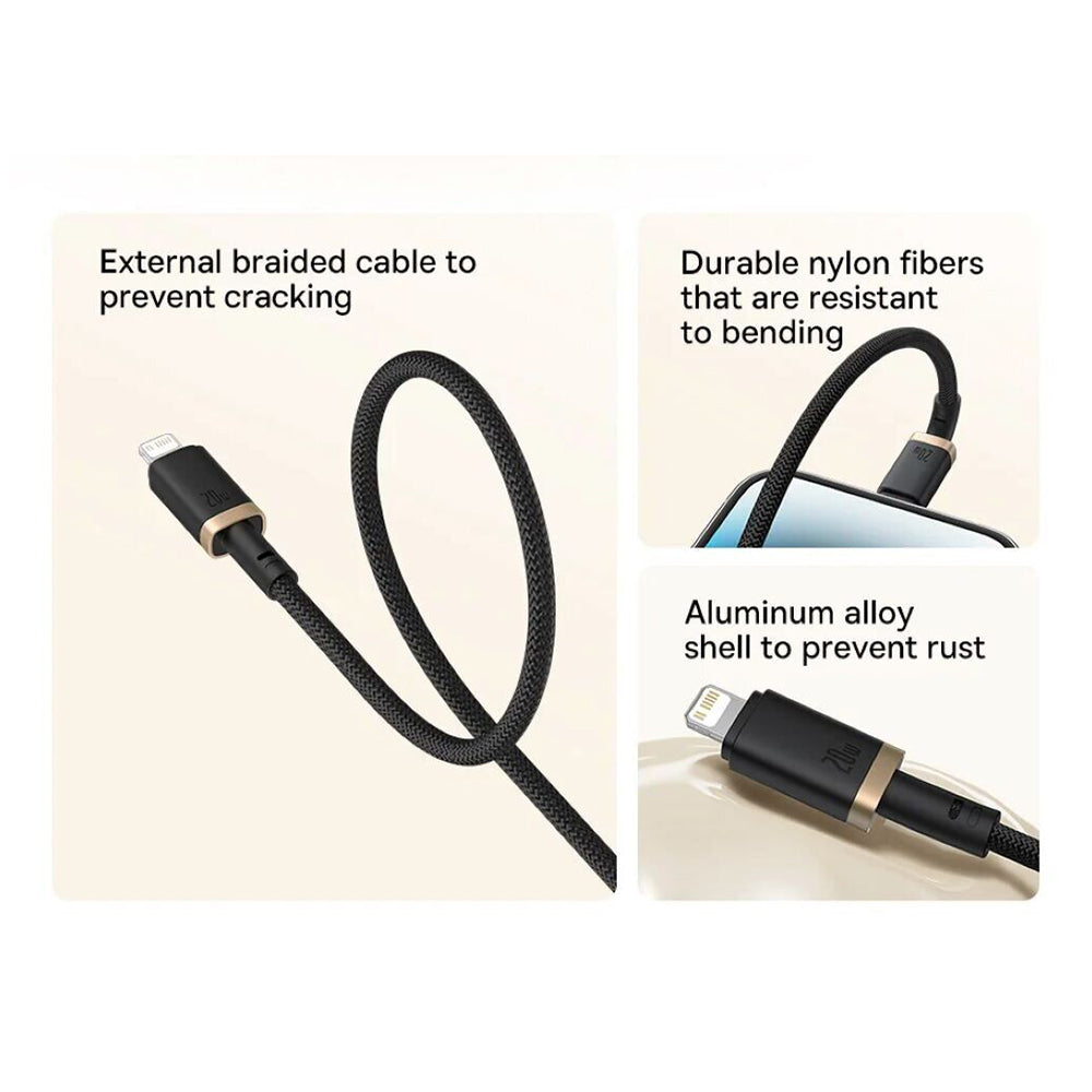 Καλώδιο Δεδομένων και Φόρτισης USB-C - Lightning Baseus Dura Series, 20W, 2m, Κόκκινο Μαύρο E0420802