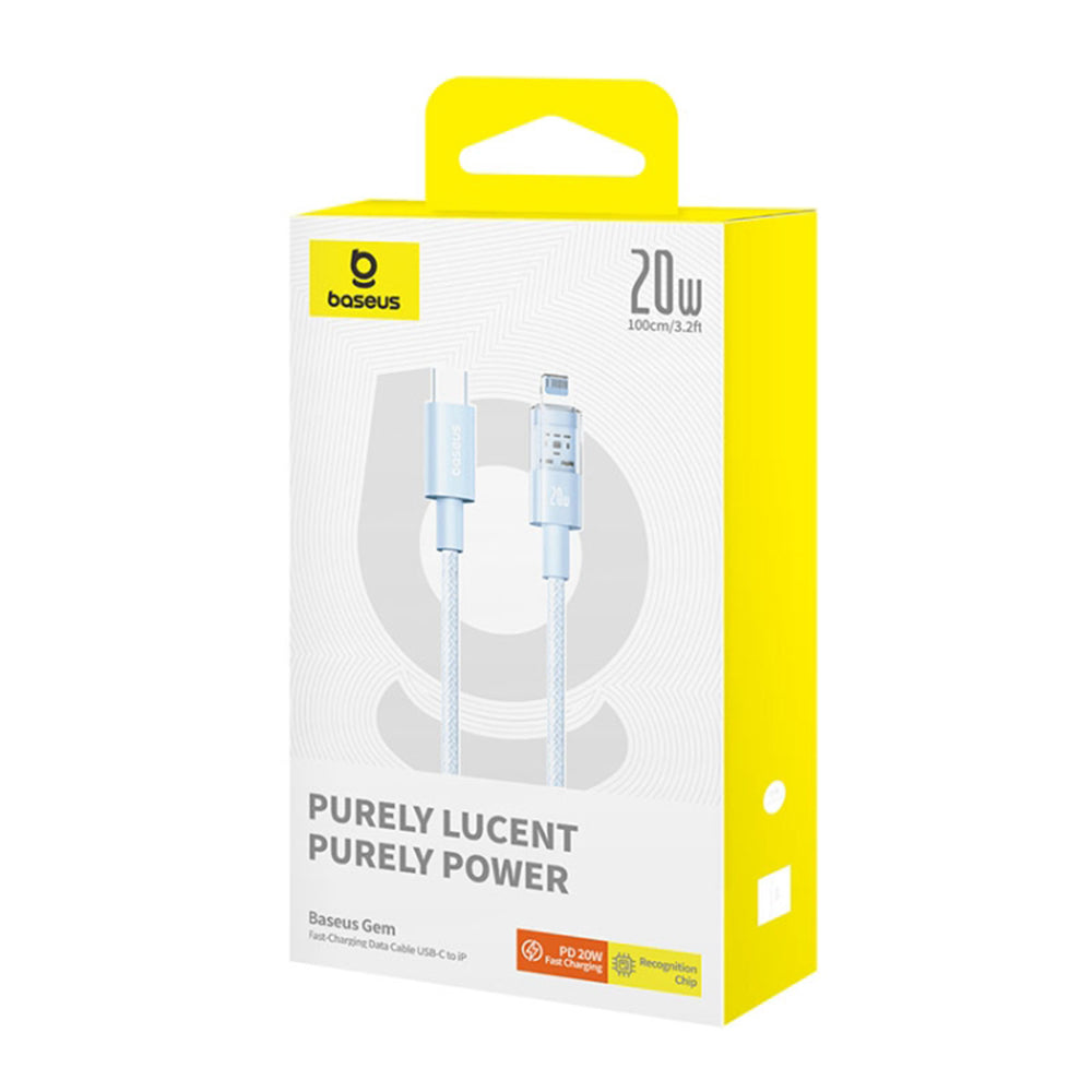 Καλώδιο Δεδομένων και Φόρτισης USB-C - Lightning Baseus Gem, 20W, 1m, Μπλε P10373001311-00