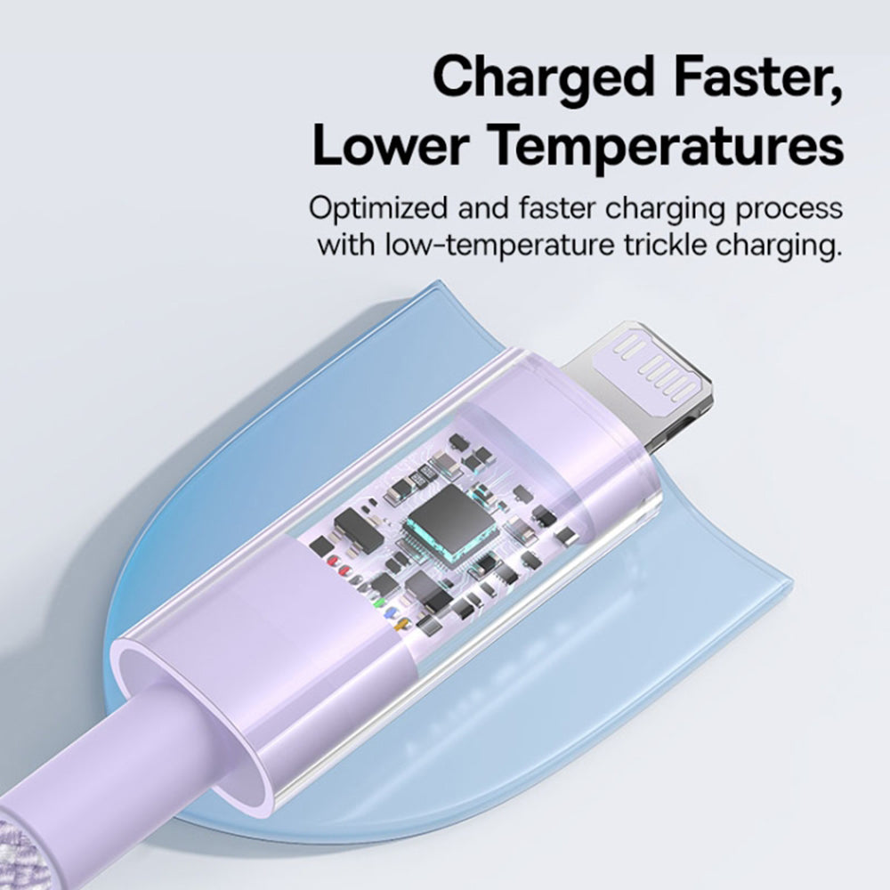 Καλώδιο Δεδομένων και Φόρτισης USB-C - Lightning Baseus Gem, 20W, 1m, Μωβ P10373001511-00