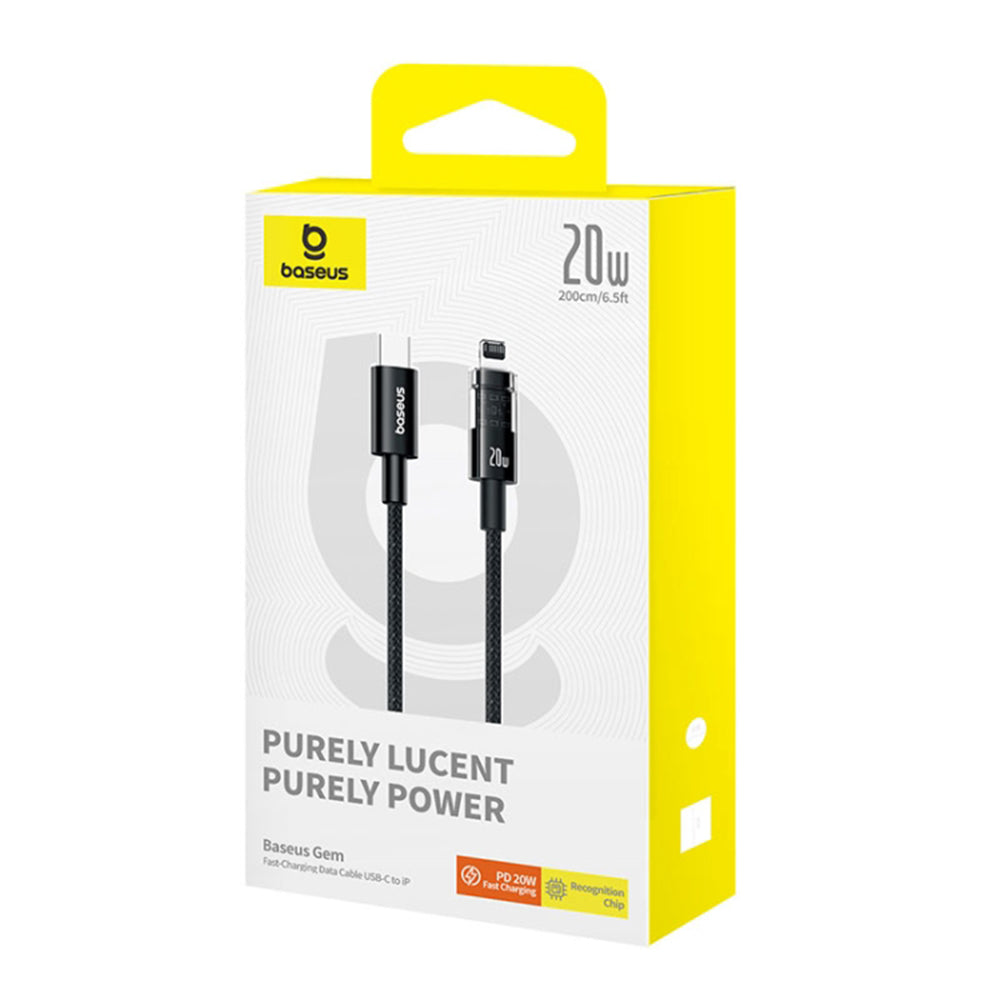 Καλώδιο Δεδομένων και Φόρτισης USB-C - Lightning Baseus Gem, 20W, 2m, Λευκό P10373001211-01
