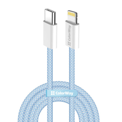 Καλώδιο Δεδομένων και Φόρτισης USB-C - Lightning ColorWay CW-CBPDCL061, 27W, 1m, Μπλε