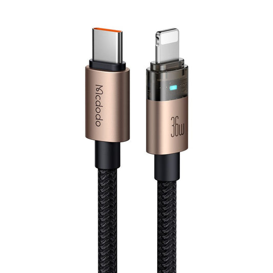 Καλώδιο Δεδομένων και Φόρτισης USB-C - Lightning McDodo CA-6941, 36W, 1.2m, Χρυσό