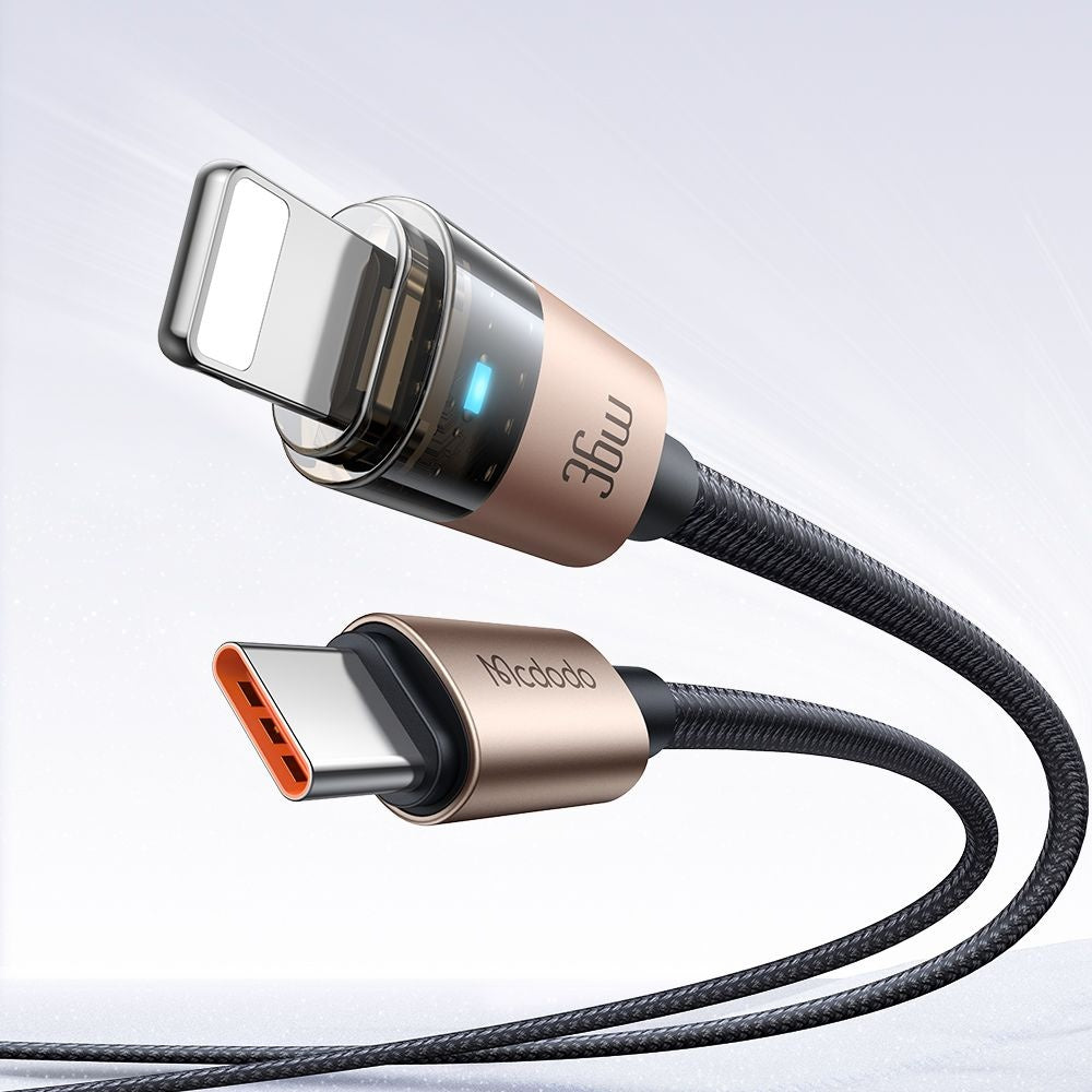Καλώδιο Δεδομένων και Φόρτισης USB-C - Lightning McDodo CA-6941, 36W, 1.2m, Χρυσό
