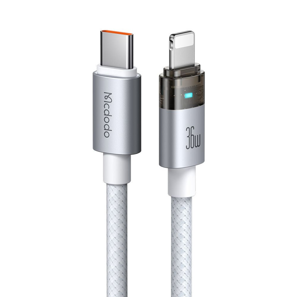 Καλώδιο Δεδομένων και Φόρτισης USB-C - Lightning McDodo CA-6942, 36W, 1.2m, Λευκό
