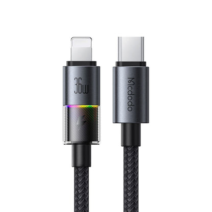 Καλώδιο Δεδομένων και Φόρτισης USB-C - Lightning McDodo CA-8190 Colorful, 36W, 1.2m, Μαύρο