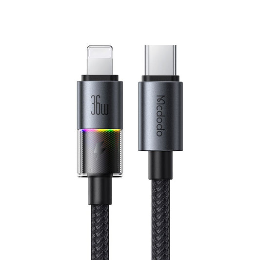 Καλώδιο Δεδομένων και Φόρτισης USB-C - Lightning McDodo CA-8190 Colorful, 36W, 1.2m, Μαύρο