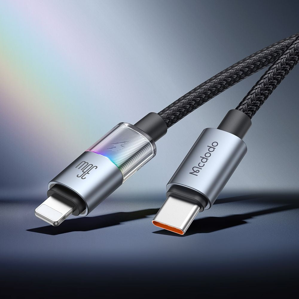 Καλώδιο Δεδομένων και Φόρτισης USB-C - Lightning McDodo CA-8190 Colorful, 36W, 1.2m, Μαύρο