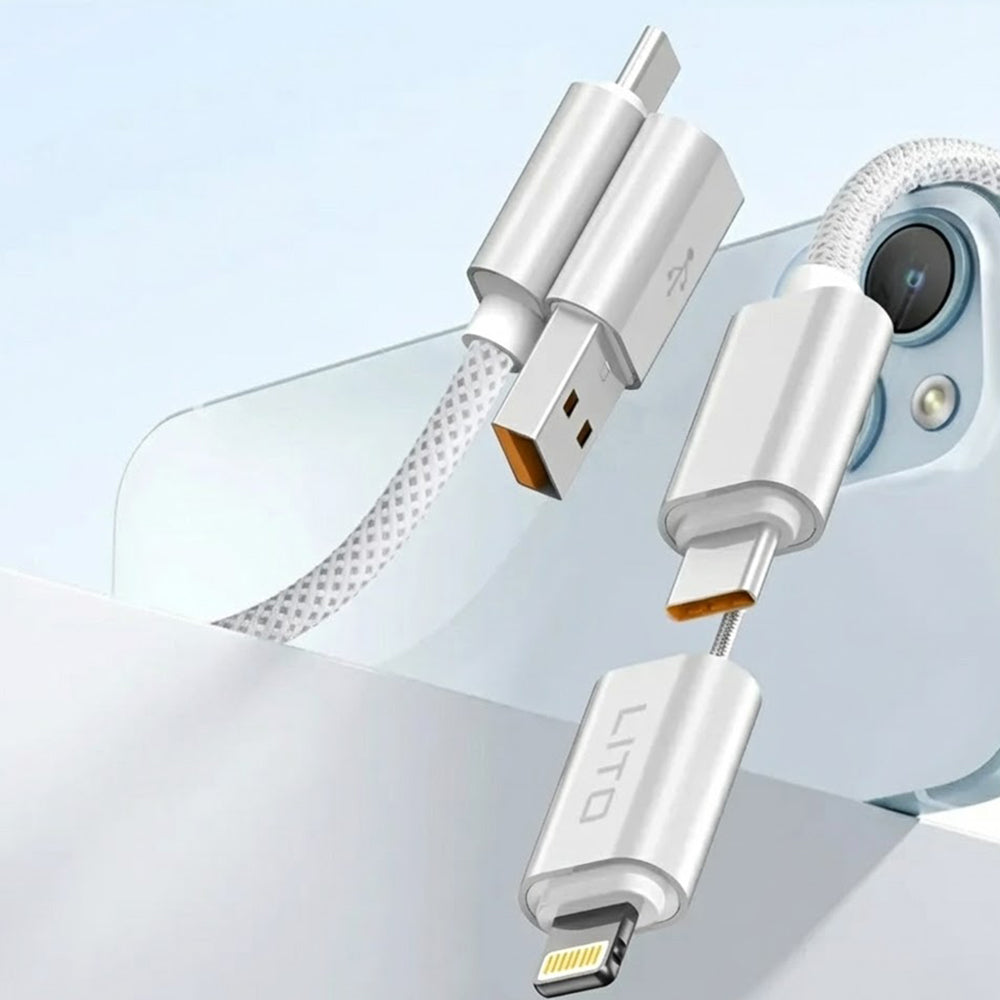 Καλώδιο Δεδομένων και Φόρτισης USB-C / USB-A - USB-C / Lightning Lito LD21, 100W, 1m, Μαύρο