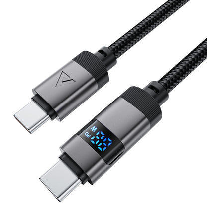 Καλώδιο Δεδομένων και Φόρτισης USB-C - USB-C Acefast C15-03 Display, 60W, 1.2m, Μαύρο