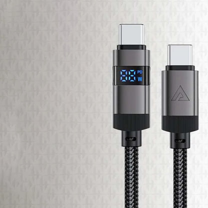 Καλώδιο Δεδομένων και Φόρτισης USB-C - USB-C Acefast C15-03 Display, 60W, 1.2m, Μαύρο