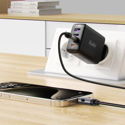 Καλώδιο Δεδομένων και Φόρτισης USB-C - USB-C Acefast C15-03 Display, 60W, 1.2m, Μαύρο