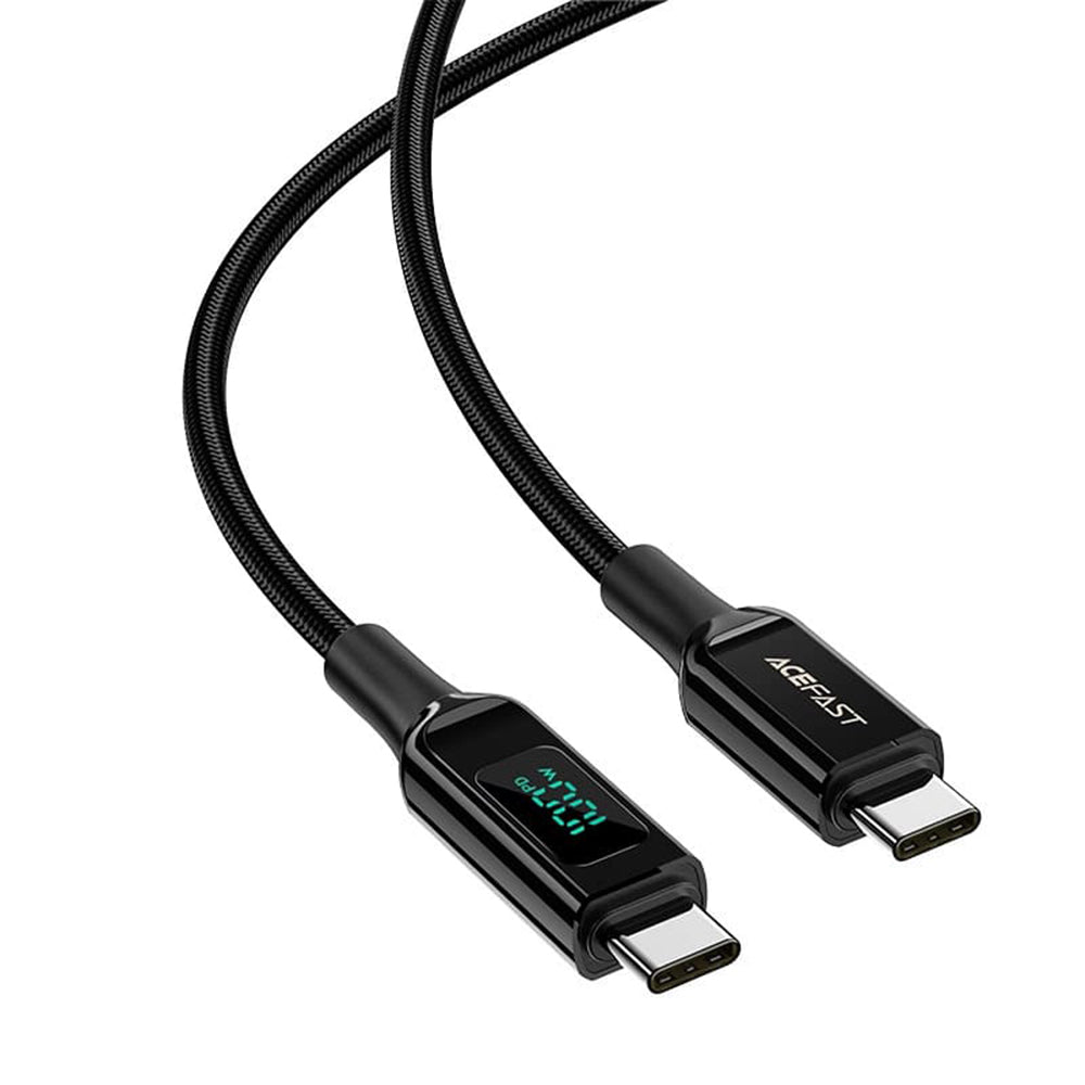 Καλώδιο Δεδομένων και Φόρτισης USB-C - USB-C Acefast C6-03 Display, 100W, 2m, Μαύρο