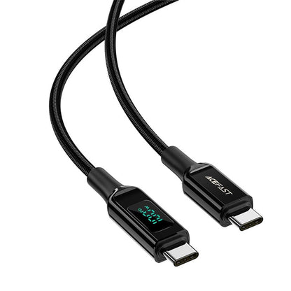 Καλώδιο Δεδομένων και Φόρτισης USB-C - USB-C Acefast C6-03 Display, 100W, 2m, Μαύρο