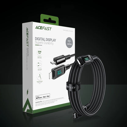 Καλώδιο Δεδομένων και Φόρτισης USB-C - USB-C Acefast C6-03 Display, 100W, 2m, Μαύρο
