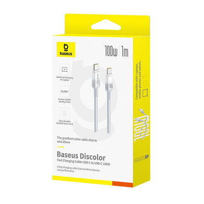 Καλώδιο Δεδομένων και Φόρτισης USB-C - USB-C Baseus Discolor, 100W, 2m, Ασημί E0420800