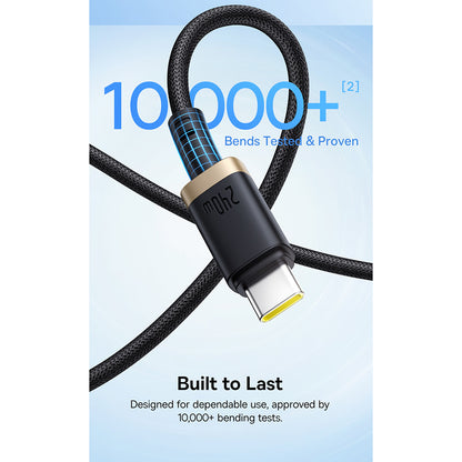 Καλώδιο Δεδομένων και Φόρτισης USB-C - USB-C Baseus Dura, 240W, 1m, Χρυσό Μαύρο P10377803U03-00