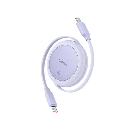 Καλώδιο Δεδομένων και Φόρτισης USB-C - USB-C Baseus Free2Pull Mini Retractable, 60W, 1m, Μωβ P10364500511-01