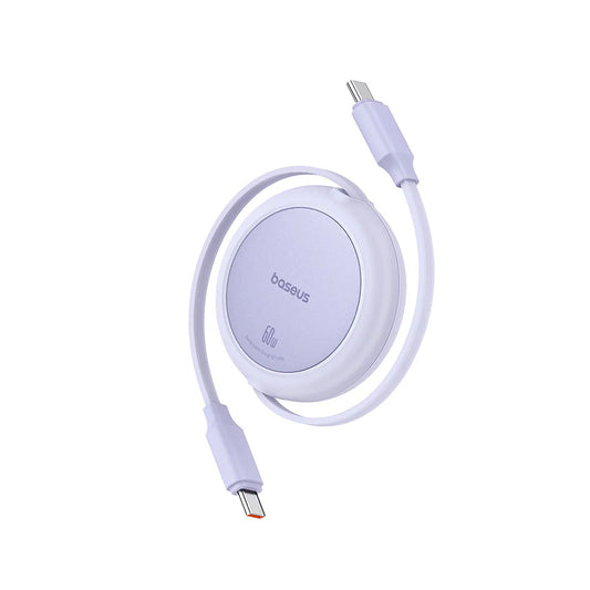 Καλώδιο Δεδομένων και Φόρτισης USB-C - USB-C Baseus Free2Pull Mini Retractable, 60W, 1m, Μωβ P10364500511-01