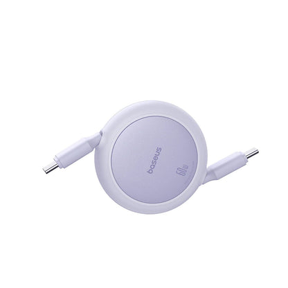 Καλώδιο Δεδομένων και Φόρτισης USB-C - USB-C Baseus Free2Pull Mini Retractable, 60W, 1m, Μωβ P10364500511-01