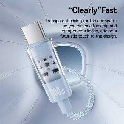 Καλώδιο Δεδομένων και Φόρτισης USB-C - USB-C Baseus Gem, 100W, 1m, Μπλε P10373000311-00