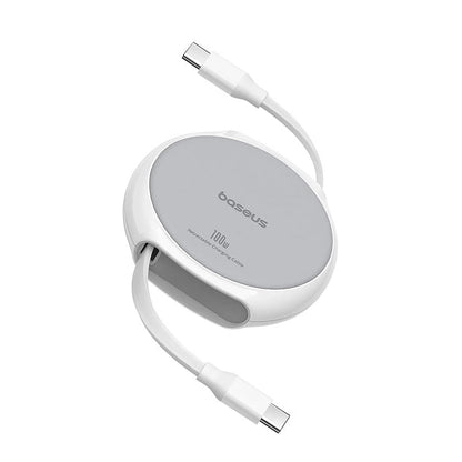 Καλώδιο Δεδομένων και Φόρτισης USB-C - USB-C Baseus Pathfinder Retractable, 100W, 1m, Λευκό P10368400211-00