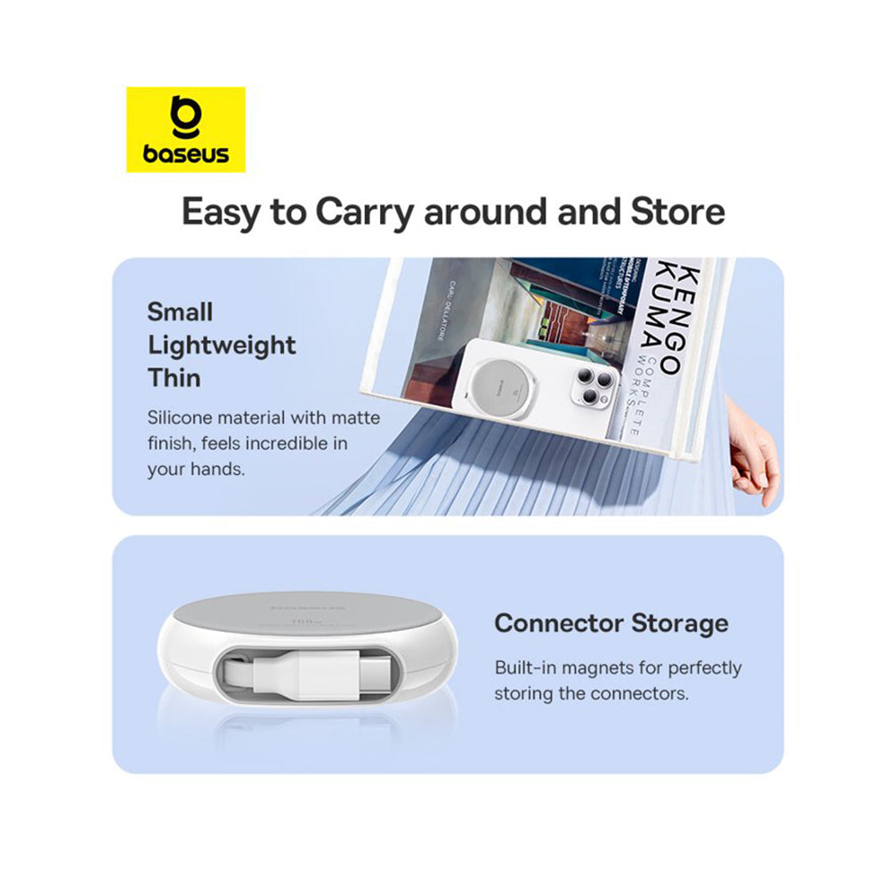 Καλώδιο Δεδομένων και Φόρτισης USB-C - USB-C Baseus Pathfinder Retractable, 100W, 1m, Λευκό P10368400211-00