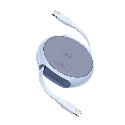 Καλώδιο Δεδομένων και Φόρτισης USB-C - USB-C Baseus Pathfinder Retractable, 100W, 1m, Μπλε P10368400311-00