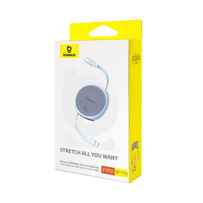 Καλώδιο Δεδομένων και Φόρτισης USB-C - USB-C Baseus Pathfinder Retractable, 100W, 1m, Μπλε P10368400311-00