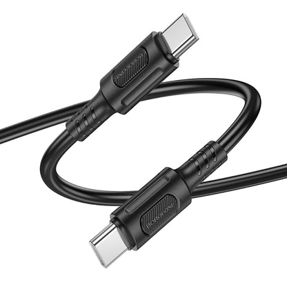 Καλώδιο Δεδομένων και Φόρτισης USB-C - USB-C Borofone BX111 Feliz, 60W, 1m, Μαύρο