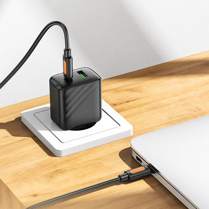 Καλώδιο Δεδομένων και Φόρτισης USB-C - USB-C Borofone BX114 Silicone, 60W, 1m, Μαύρο