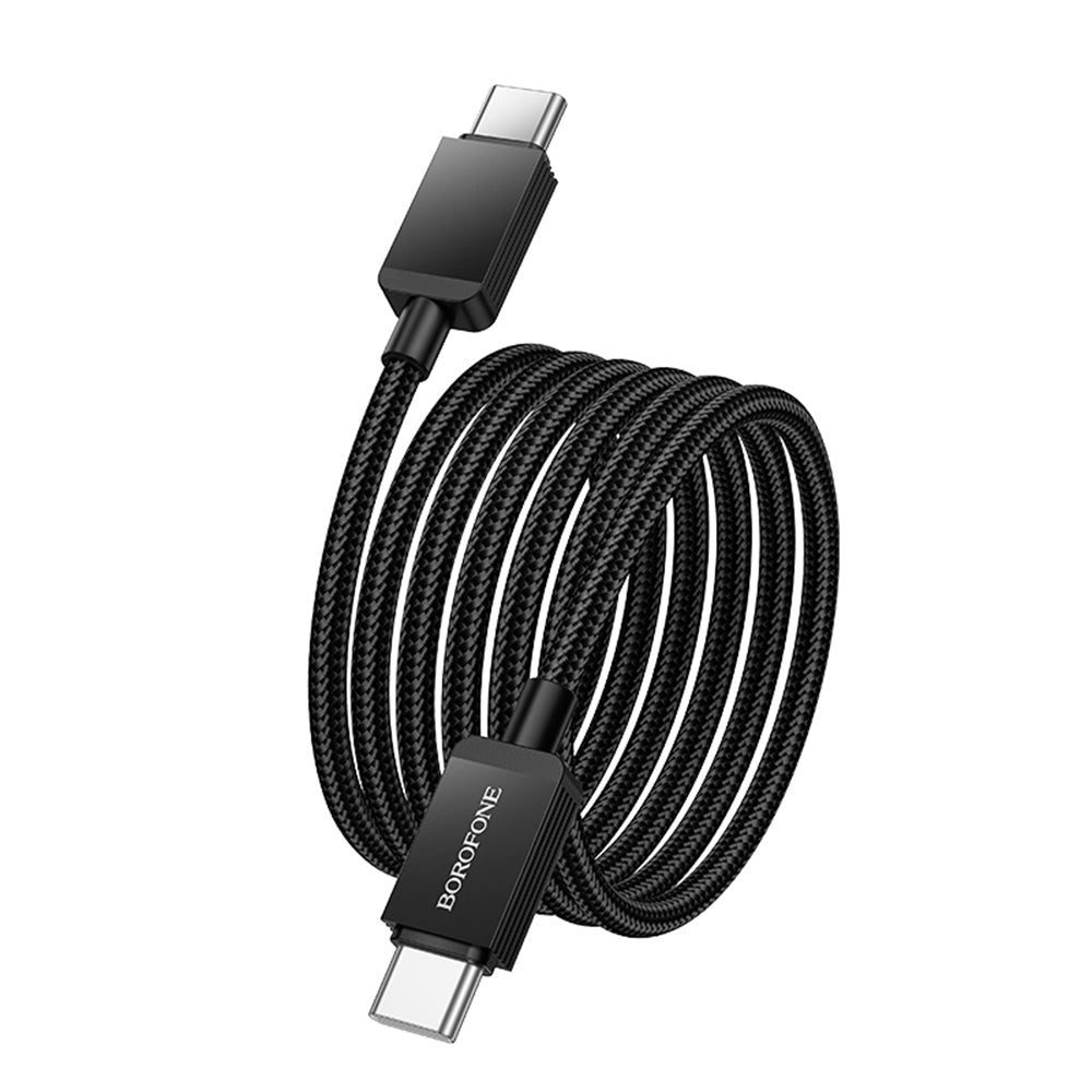 Καλώδιο Δεδομένων και Φόρτισης USB-C - USB-C Borofone BX120 Placer, 60W, 1m, Μαύρο