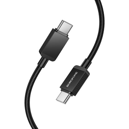 Καλώδιο Δεδομένων και Φόρτισης USB-C - USB-C Borofone BX120 Placer, 60W, 1m, Μαύρο