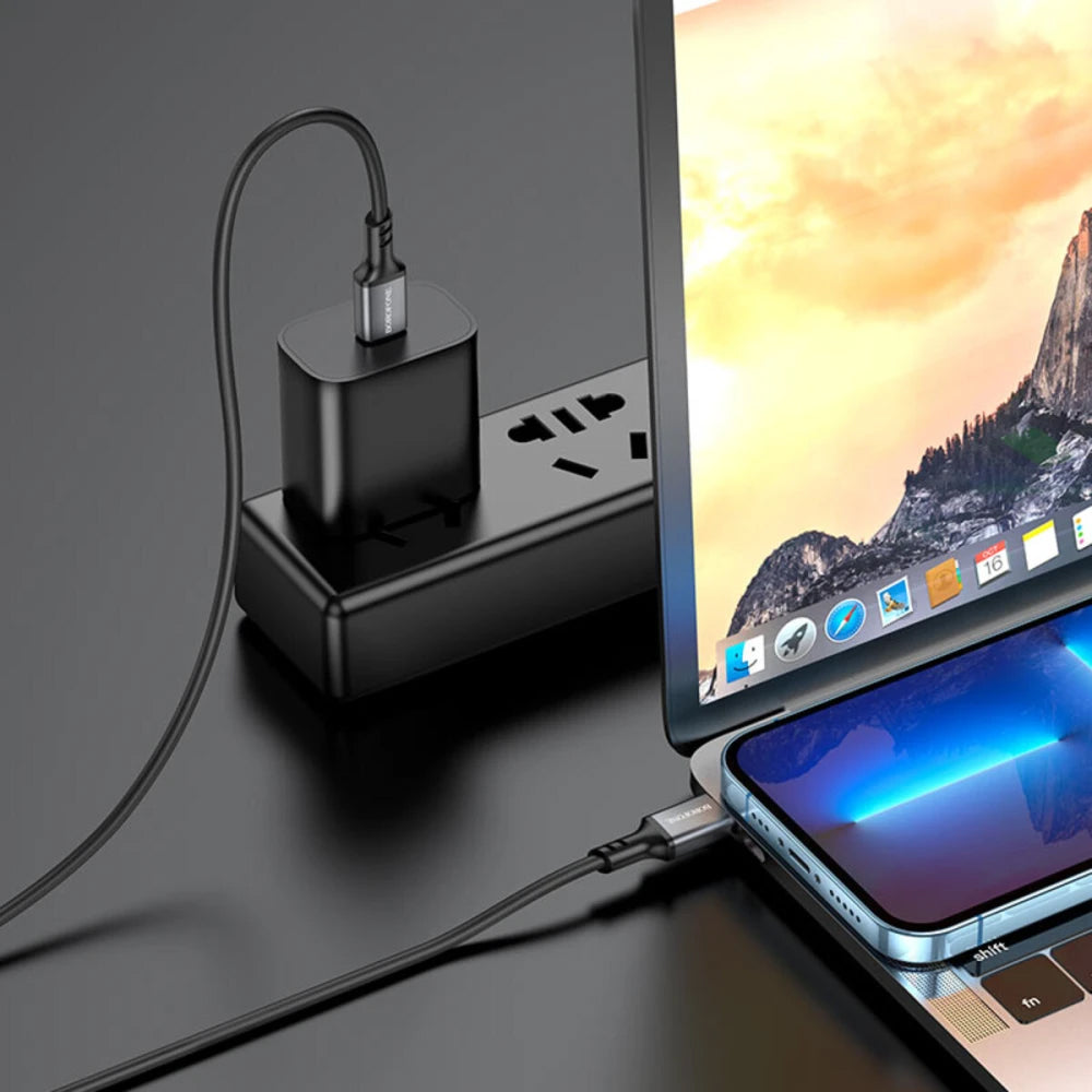 Καλώδιο Δεδομένων και Φόρτισης USB-C - USB-C Borofone BX83, 60W, 1m, Μαύρο