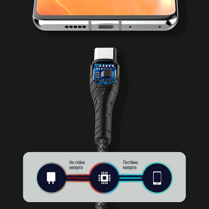 Καλώδιο Δεδομένων και Φόρτισης USB-C - USB-C ColorWay CW-CBPDCC040, 65W, 1m, Γκρι