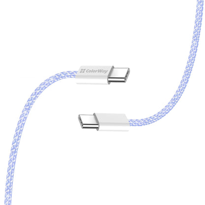 Καλώδιο Δεδομένων και Φόρτισης USB-C - USB-C ColorWay CW-CBPDCC061, 60W, 1m, Μωβ