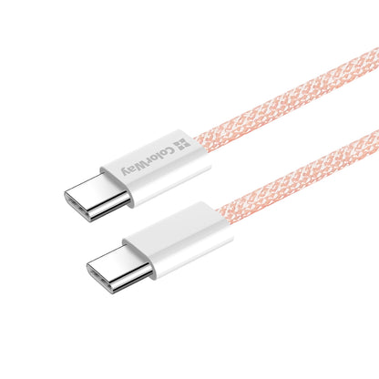 Καλώδιο Δεδομένων και Φόρτισης USB-C - USB-C ColorWay CW-CBPDCC061, 60W, 1m, Ροζ