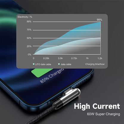 USB-C Data and Charging Cable - USB-C Lito LD13CC, 60W, 1m, Black