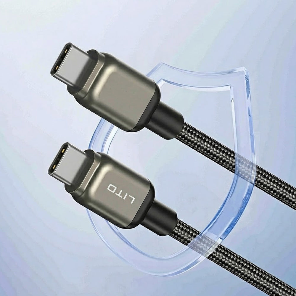 Καλώδιο Δεδομένων και Φόρτισης USB-C - USB-C Lito LD17, 100W, 1m, Μαύρο