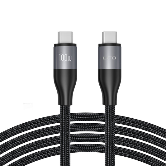 Καλώδιο Δεδομένων και Φόρτισης USB-C - USB-C Lito LD25CC, 100W, 2m, Γκρι