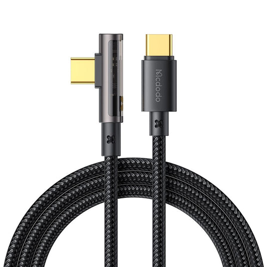 Καλώδιο Δεδομένων και Φόρτισης USB-C - USB-C McDodo CA-3400 Angled, 100W, 1.2m, Μαύρο