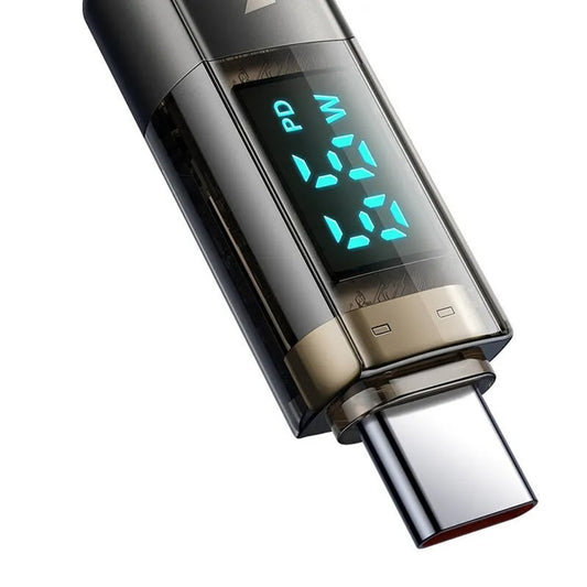 Καλώδιο Δεδομένων και Φόρτισης USB-C - USB-C McDodo CA-3610 Οθόνη Αυτόματης Διακοπής Ενέργειας, 100W, 1.2m, Μαύρο