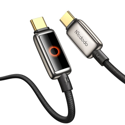 Καλώδιο Δεδομένων και Φόρτισης USB-C - USB-C McDodo CA-6680 Αυτόματη Διακοπή Ενέργειας, 100W, 1.2m, Μαύρο